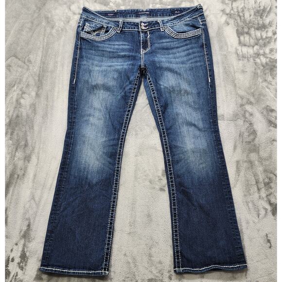 Vigoss Jeans Womens 22/33L Blue The Chelsea Low Rise Slim Boot Cut Stretch Denim - Picture 1 of 16